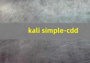 kali simple-cdd